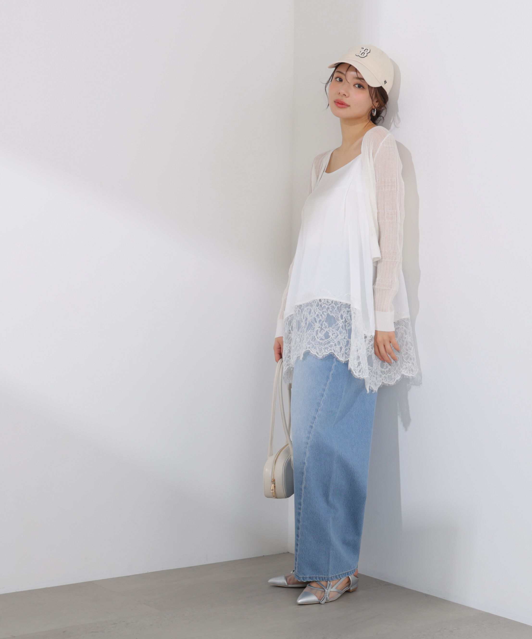 PROPORTION BODY DRESSING「〈a/mie〉変わり織透かし編みカーディガン 26SS」|ニット・セーター|