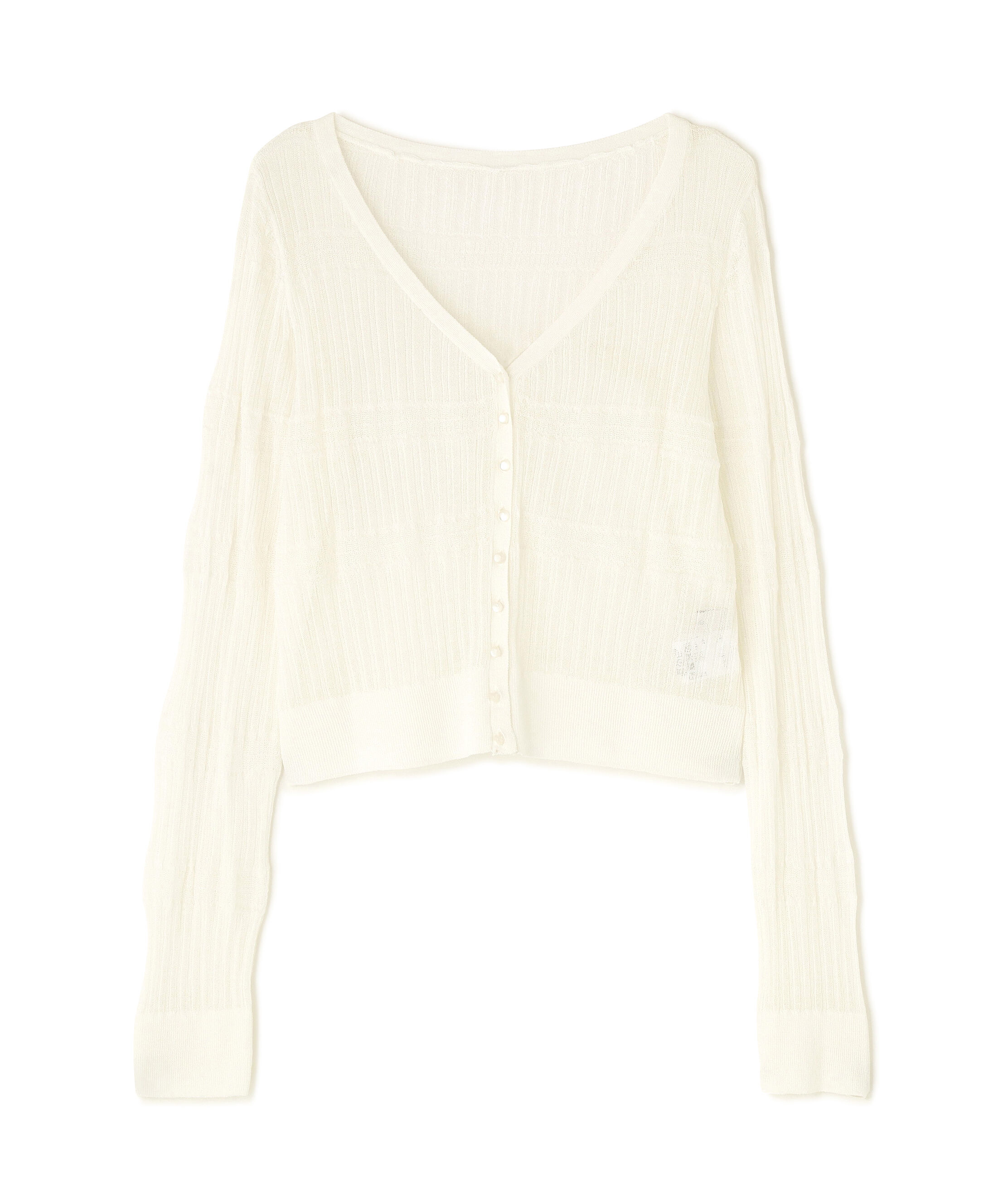 PROPORTION BODY DRESSING「〈a/mie〉変わり織透かし編みカーディガン 26SS」|ニット・セーター|
