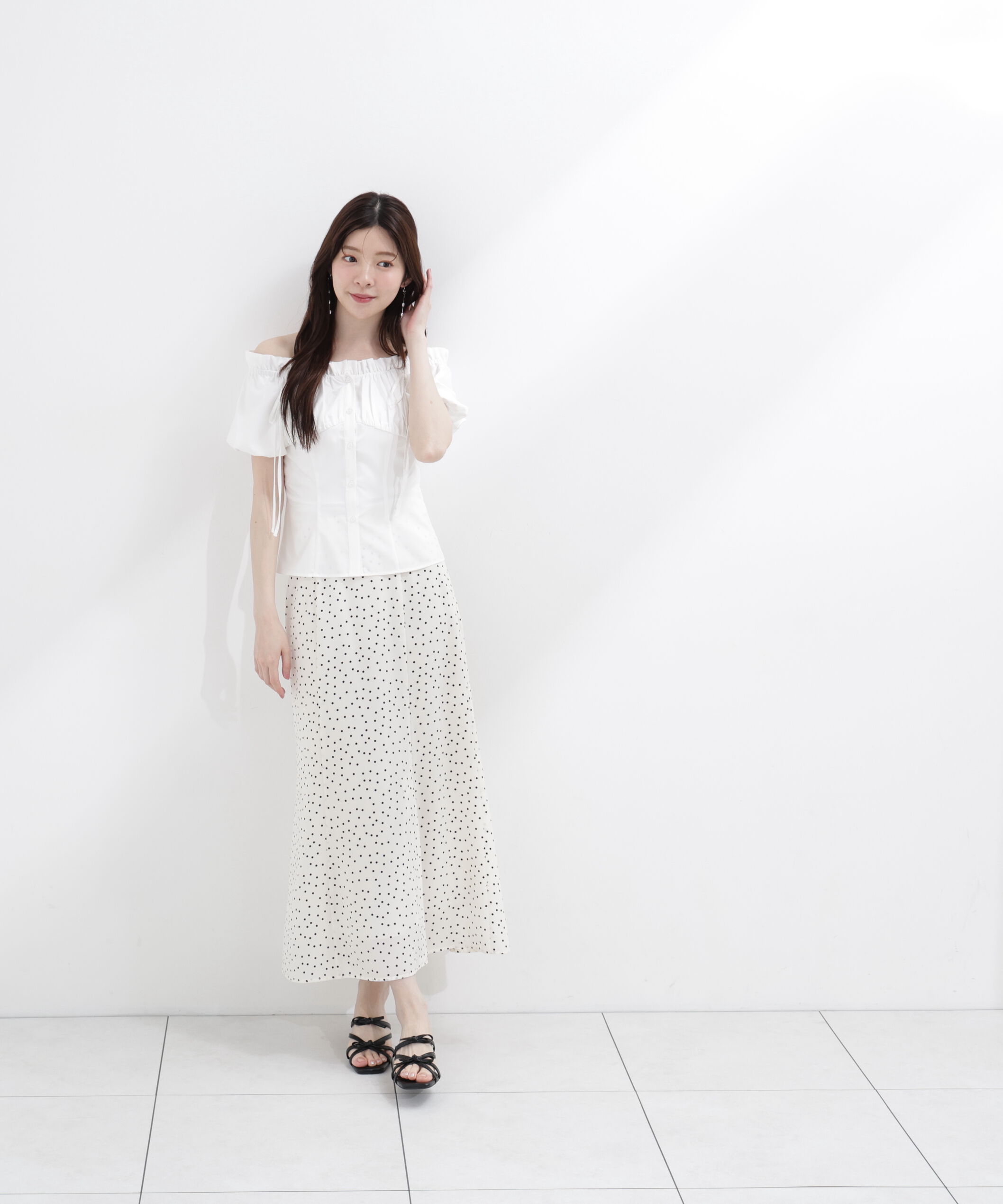 PROPORTION BODY DRESSING「＜青島心さん着用＞ドット柄マーメイドスカート」|スカート|