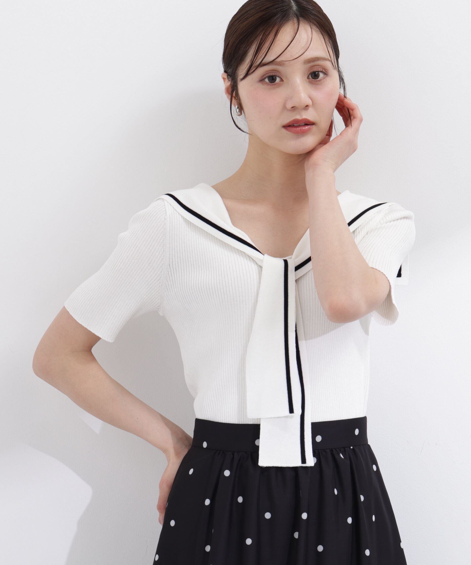 PROPORTION BODY DRESSING「セーラーカラーニットトップス」|ニット・セーター|