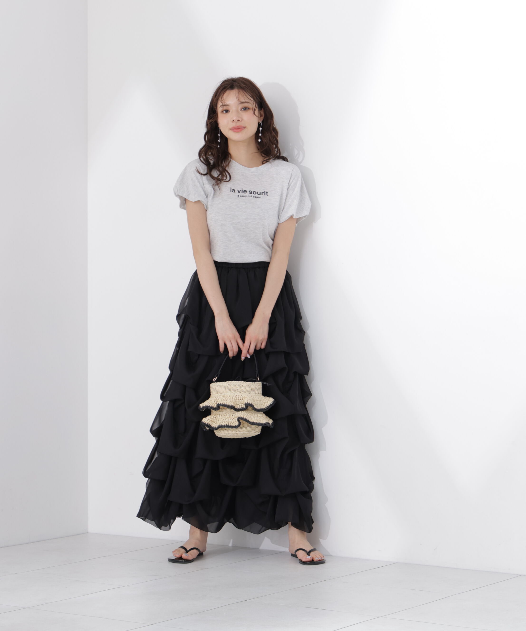 PROPORTION BODY DRESSING「パフスリーブロゴTシャツ 26SS」|Tシャツ・カットソー|