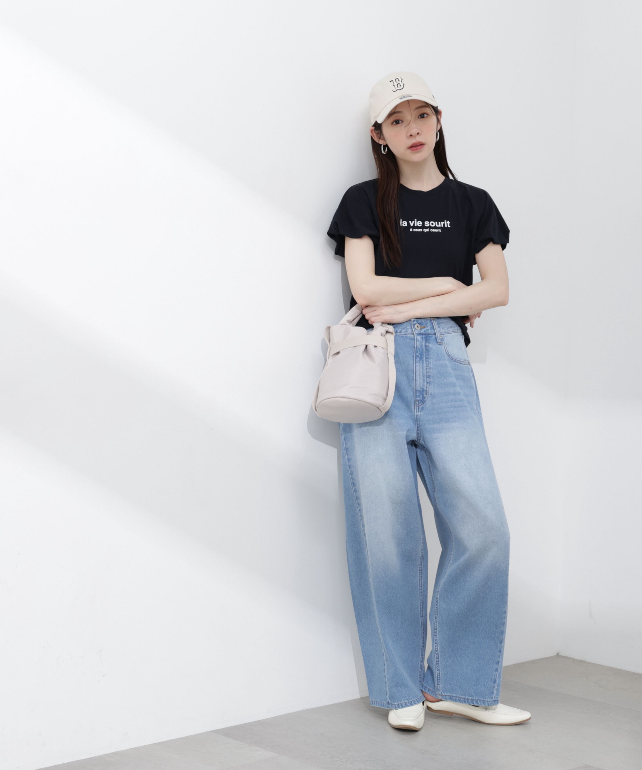 PROPORTION BODY DRESSING「パフスリーブロゴTシャツ 26SS」|Tシャツ・カットソー|
