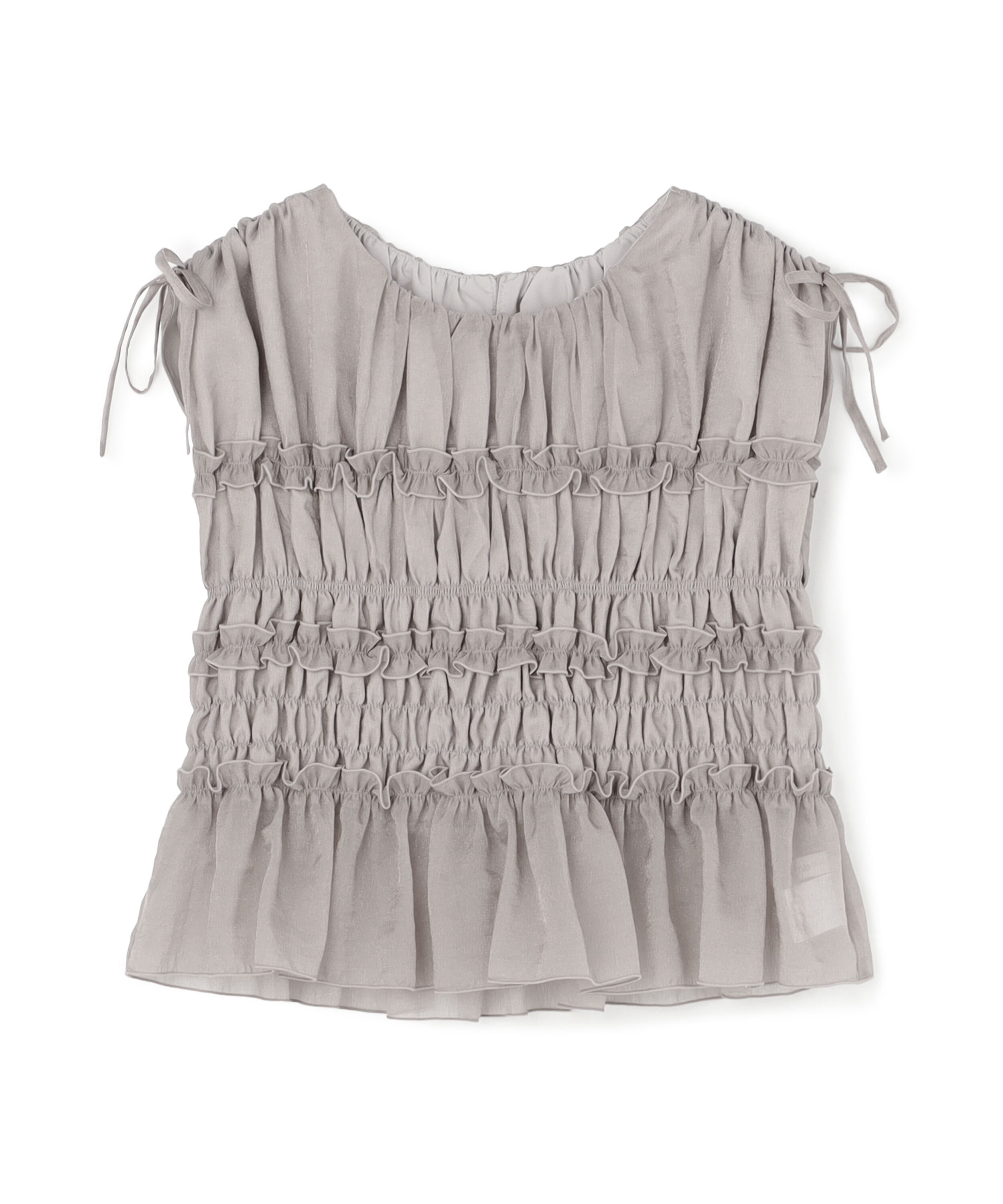 PROPORTION BODY DRESSING「〈a/mie〉シャーリングフリルブラウス＜ブルー：WEB限定＞」|シャツ・ブラウス|