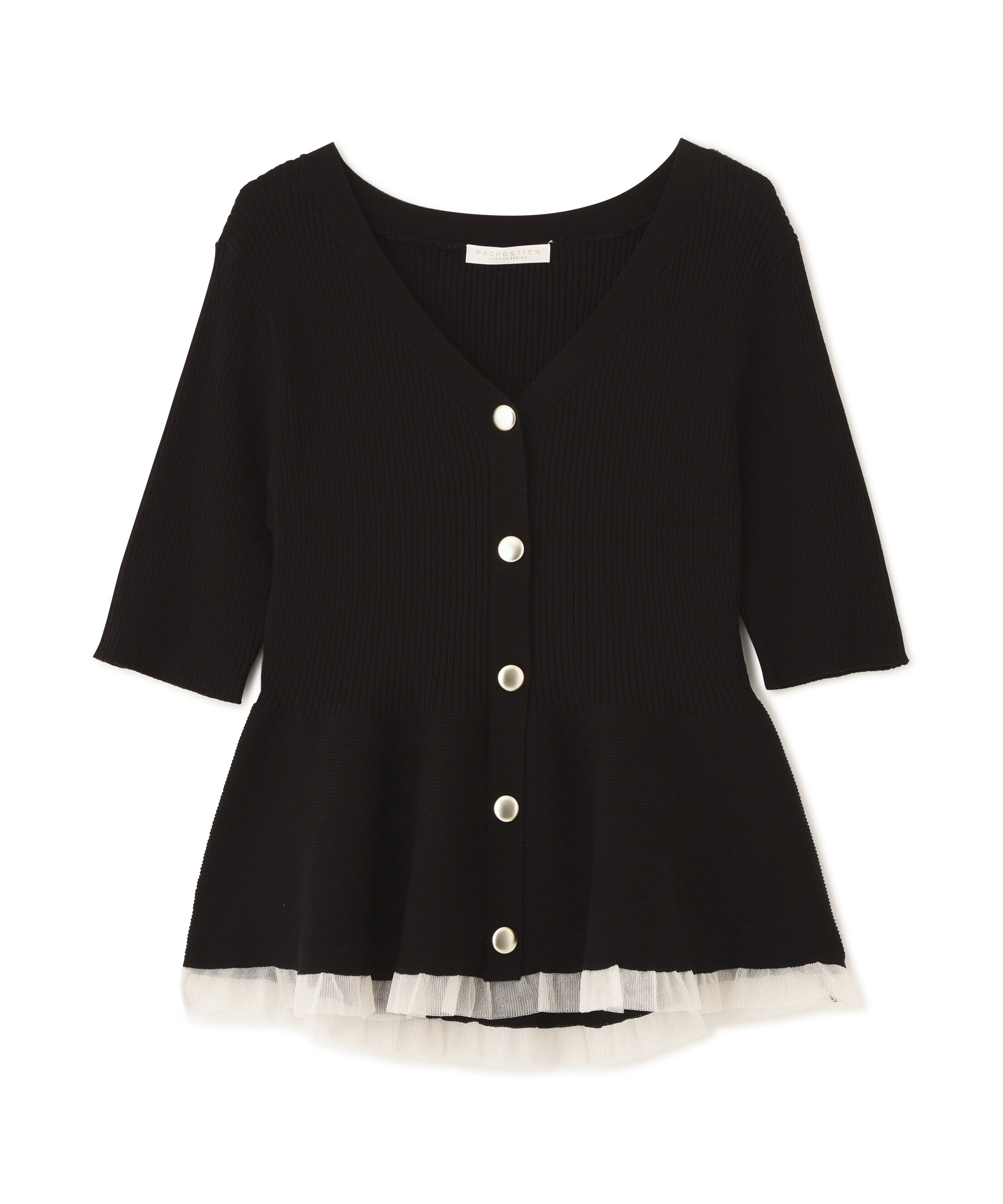 PROPORTION BODY DRESSING「＜一部追加生産予約＞部分シアーペプラムニット」|ニット・セーター|