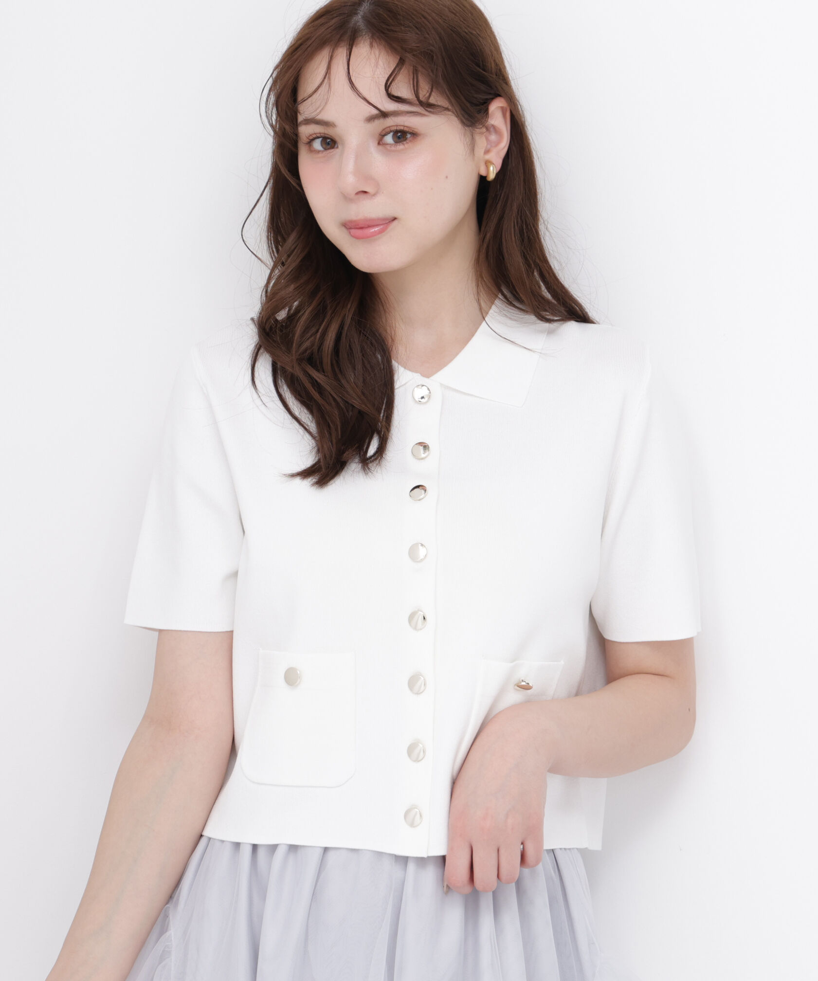 PROPORTION BODY DRESSING「<中川紅葉さん着用><ｳｫｯｼｬﾌﾞﾙ/UVｶｯﾄ/接触冷感>ﾎﾟﾛ衿ﾆｯﾄ  」|カーディガン|