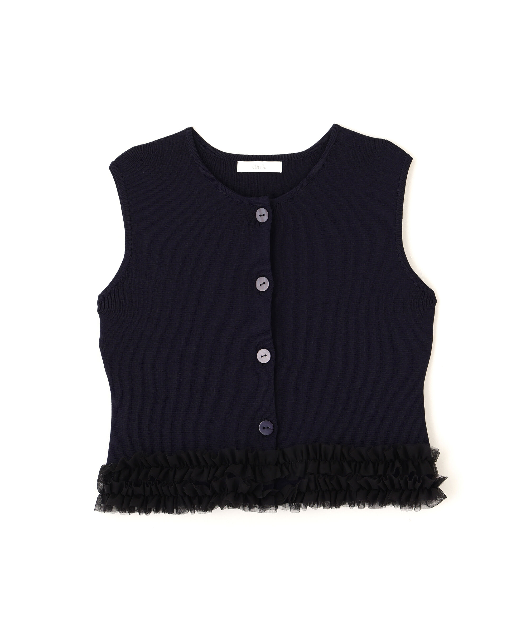 PROPORTION BODY DRESSING「＜a/mie＞ノースリーブフリルヘムニット」|カーディガン|