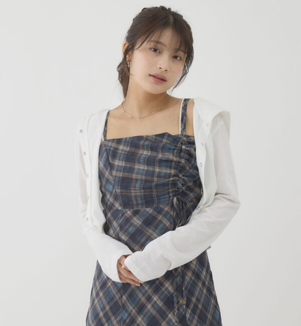 archives「チェックシフォンドロストキャミワンピース」|ワンピース|