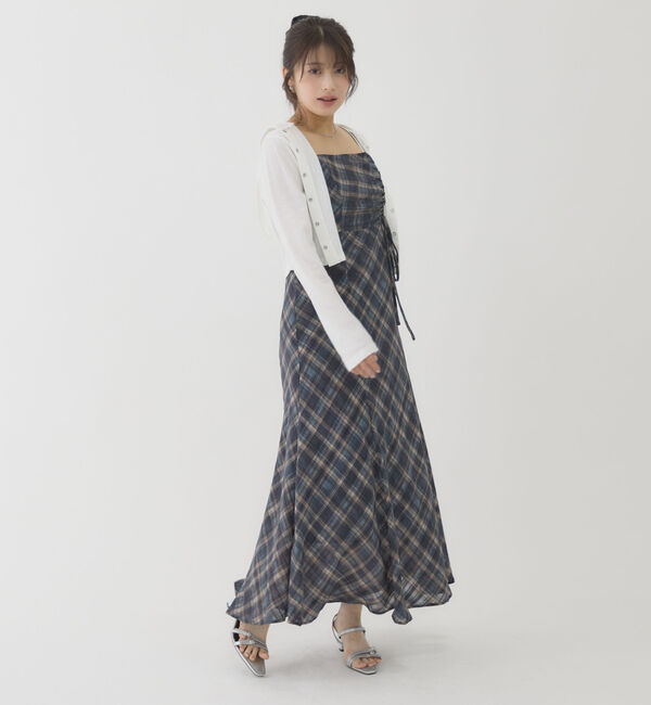 archives「チェックシフォンドロストキャミワンピース」|ワンピース|