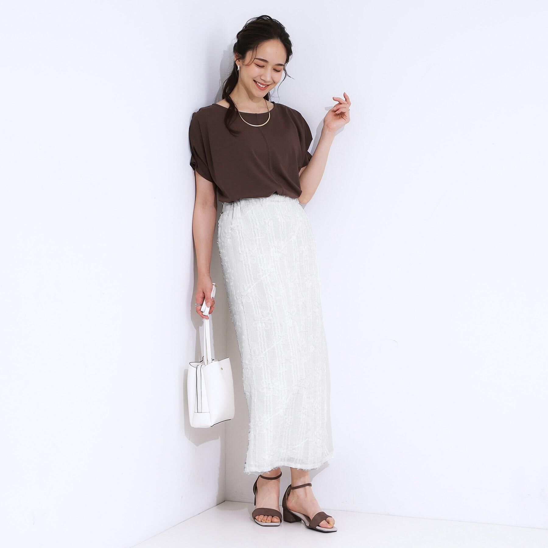 SHOO･LA･RUE「【S-LL/UV/プチプラ】お袖タックで好印象 デザインTシャツ」|Tシャツ・カットソー|