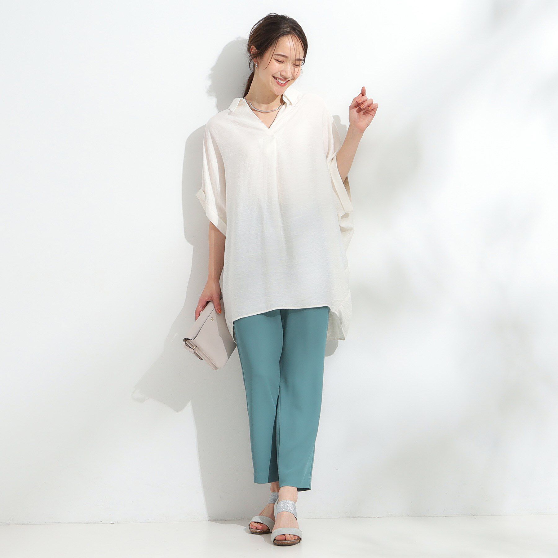SHOO･LA･RUE「【ひんやり】すっきりきれいに体型カバー コクーンシルエットワンピース」|チュニック|