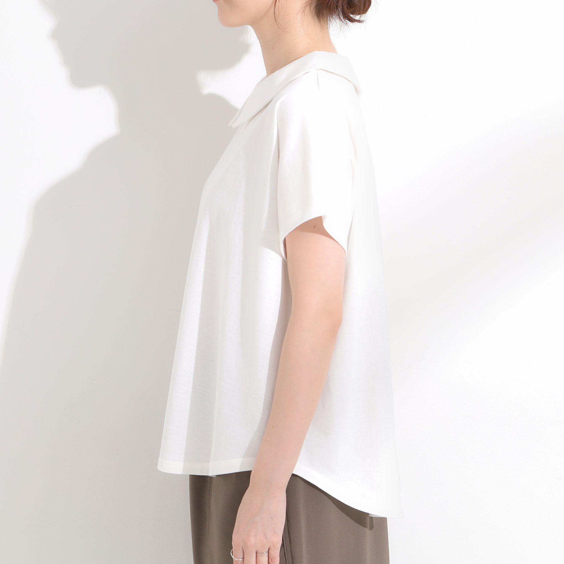 SHOO･LA･RUE「【S-LL】こだわりの襟バランスが大人かわいい ボックスシルエットトップス」|Tシャツ・カットソー|