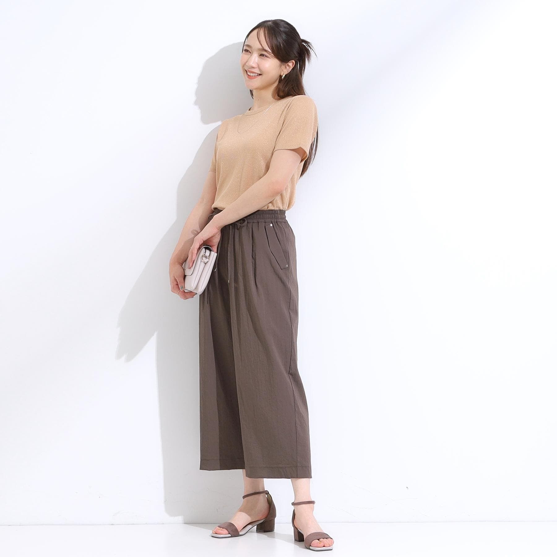 SHOO･LA･RUE「【着丈選べる/S-LL】触れる度ひんやり ゆるきれい イージーワイドパンツ」|その他|