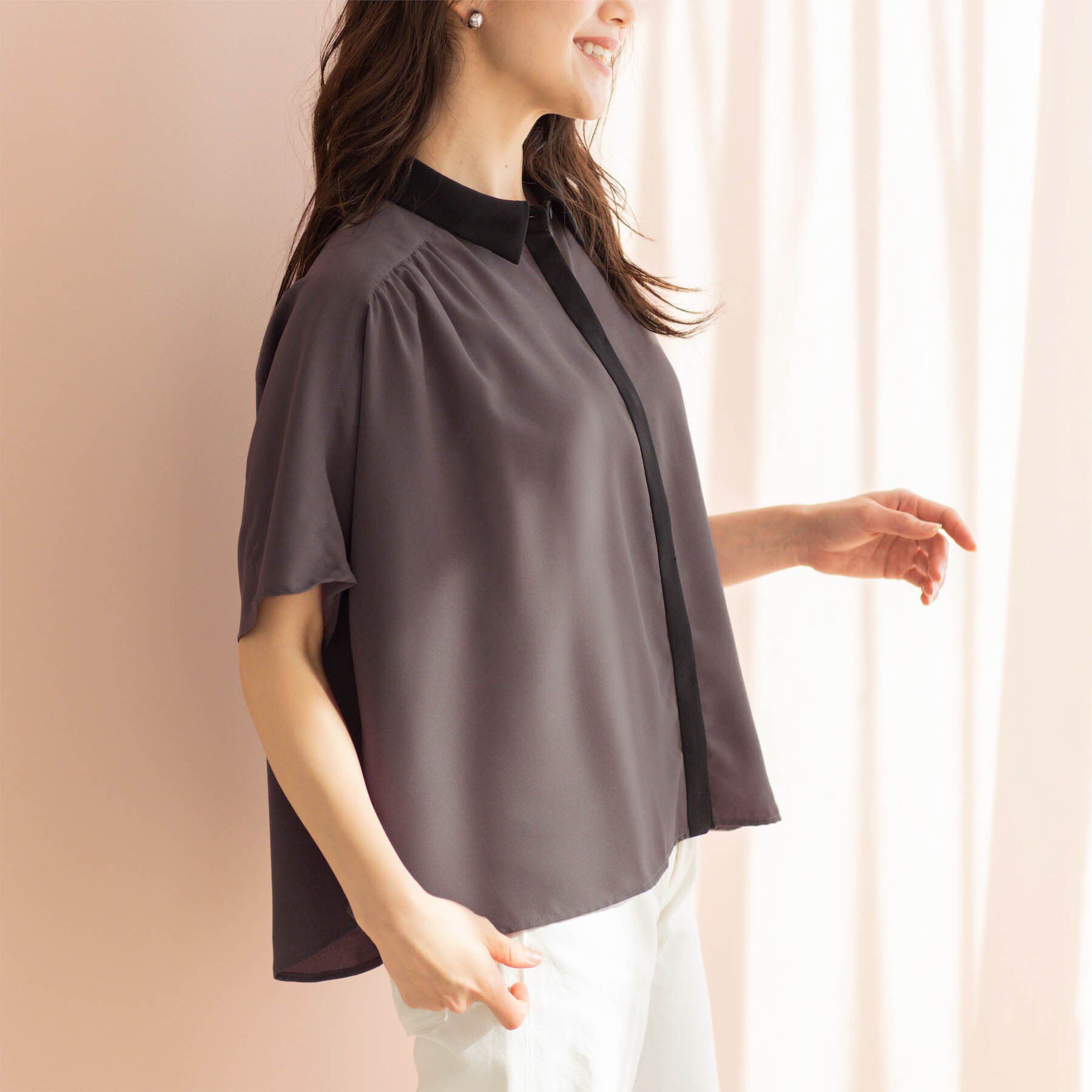 SHOO･LA･RUE「バイカラードルマンブラウス」|シャツ・ブラウス|