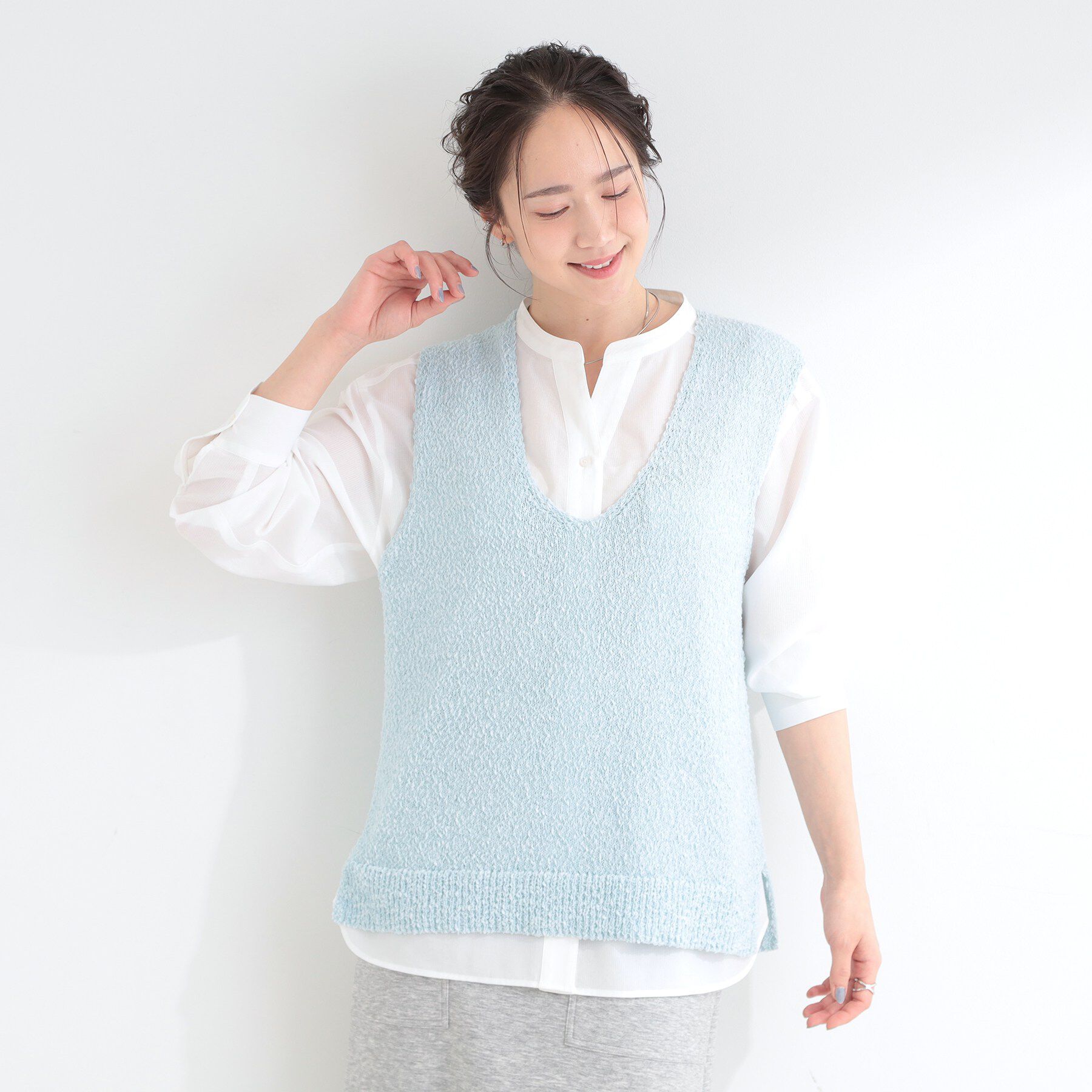 SHOO･LA･RUE「【2点セット/S-LL】ニットベスト＆ロゴTシャツSET」|その他|