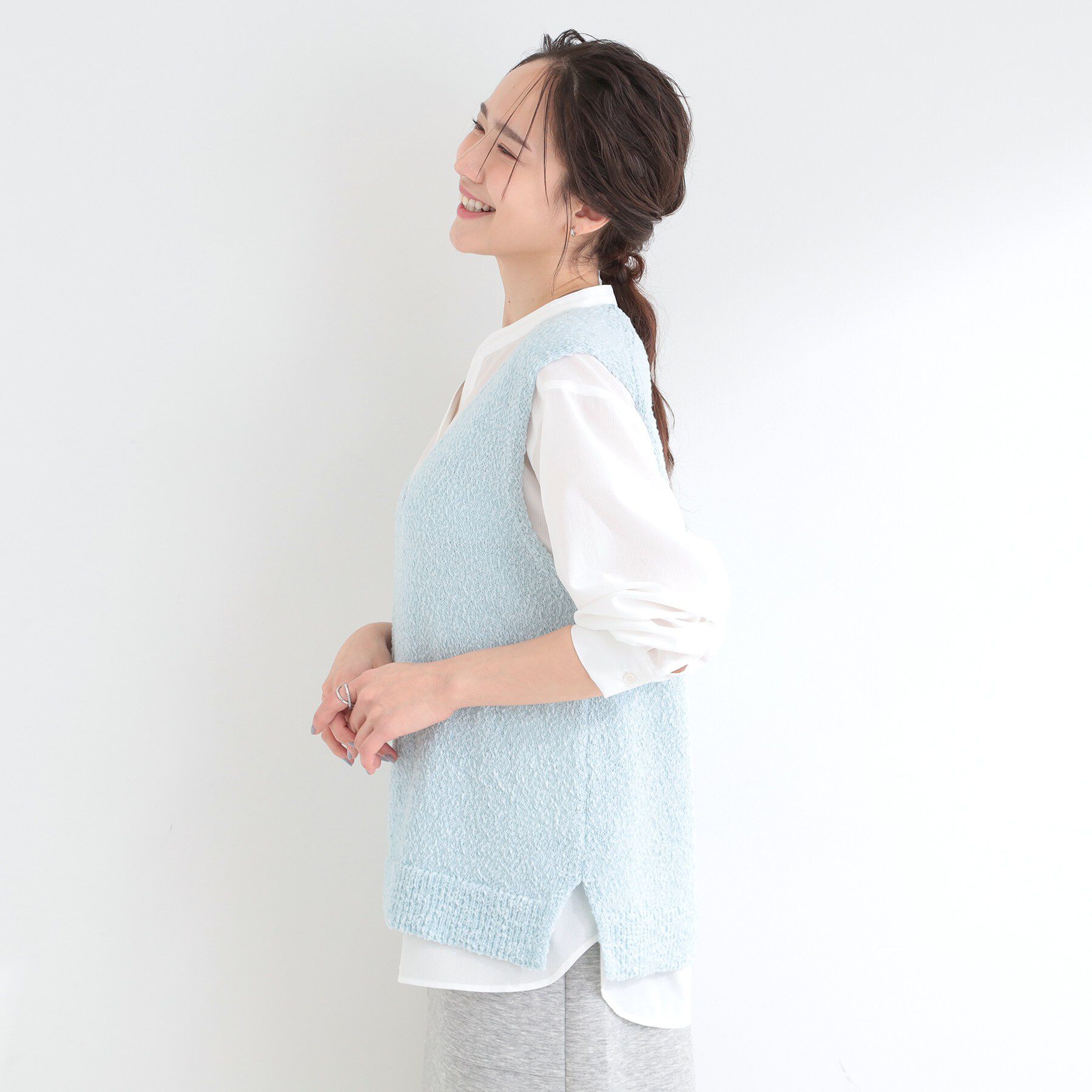 SHOO･LA･RUE「【2点セット/S-LL】ニットベスト＆ロゴTシャツSET」|その他|