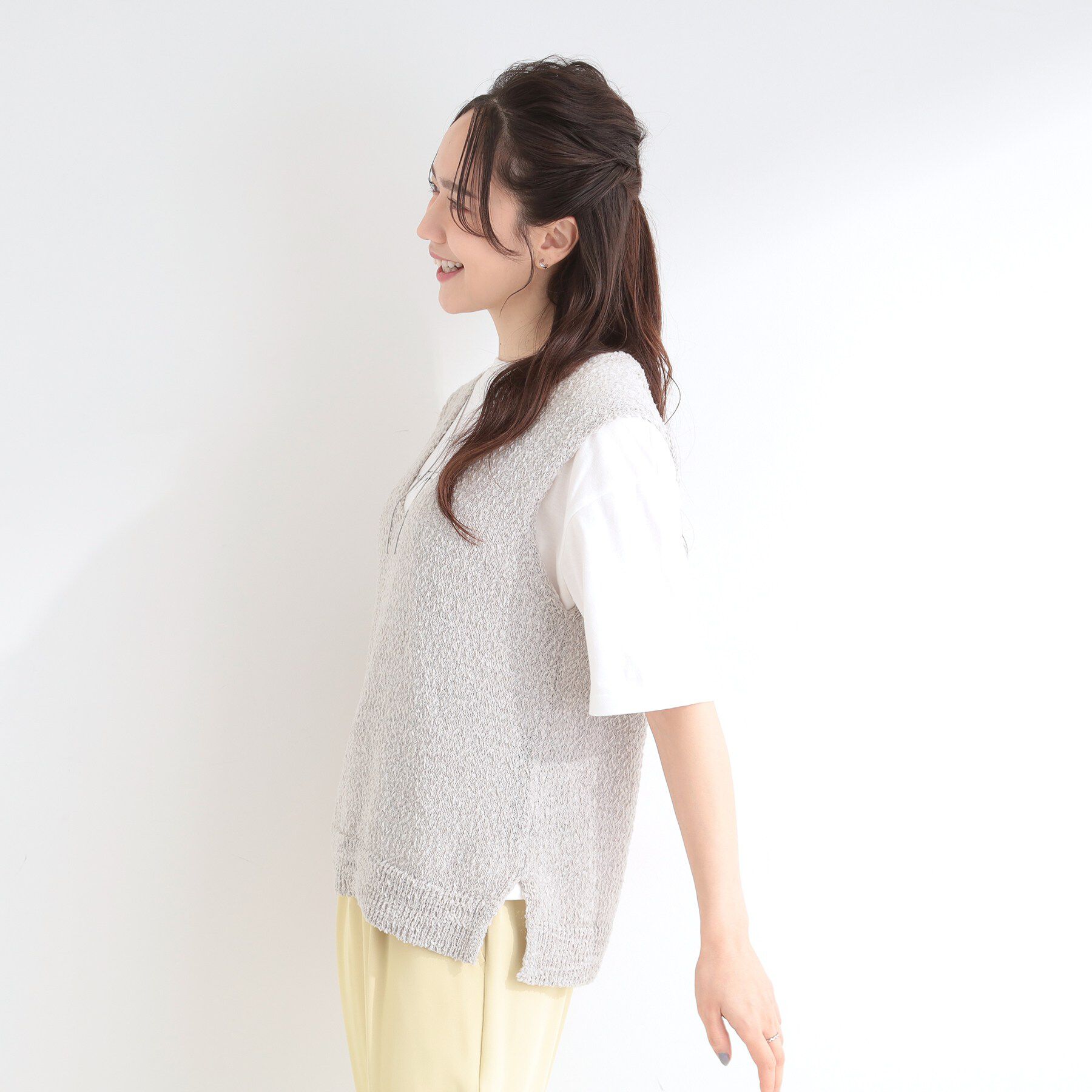 SHOO･LA･RUE「【2点セット/S-LL】ニットベスト＆ロゴTシャツSET」|その他|