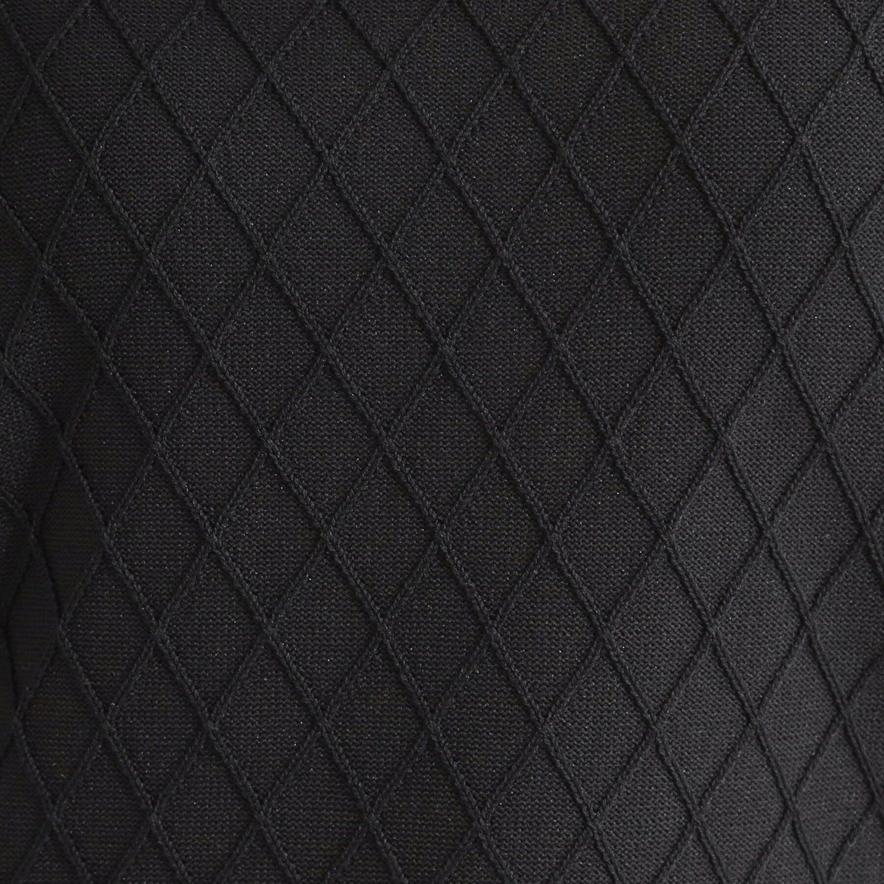 SHOO･LA･RUE「【洗濯機可/S-LL】大人上品なダイヤ編み柄 配色半袖ニット」|ニット・セーター|