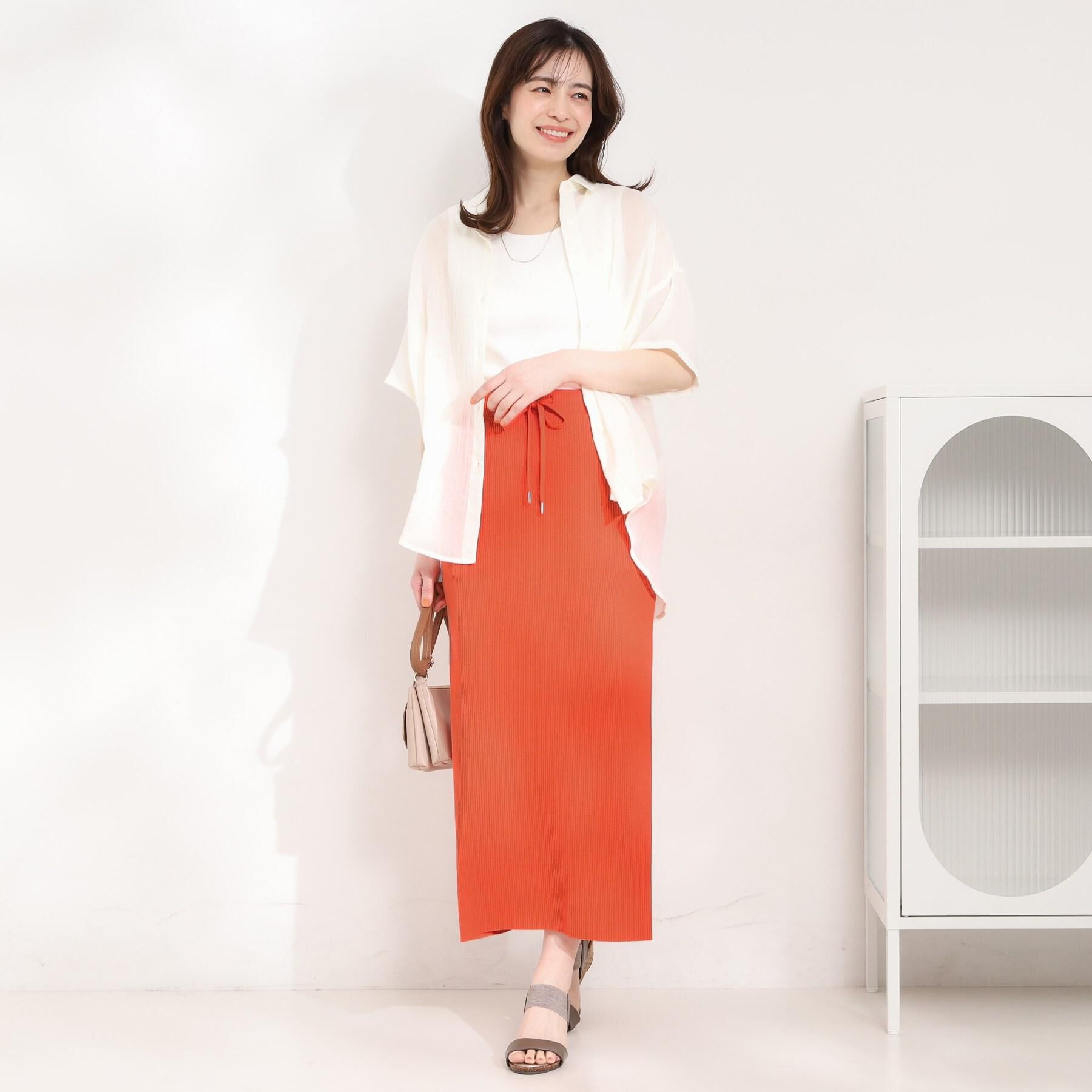 SHOO･LA･RUE「ヒップがすっぽり隠れる やわらか5分袖シアーシャツ」|シャツ・ブラウス|