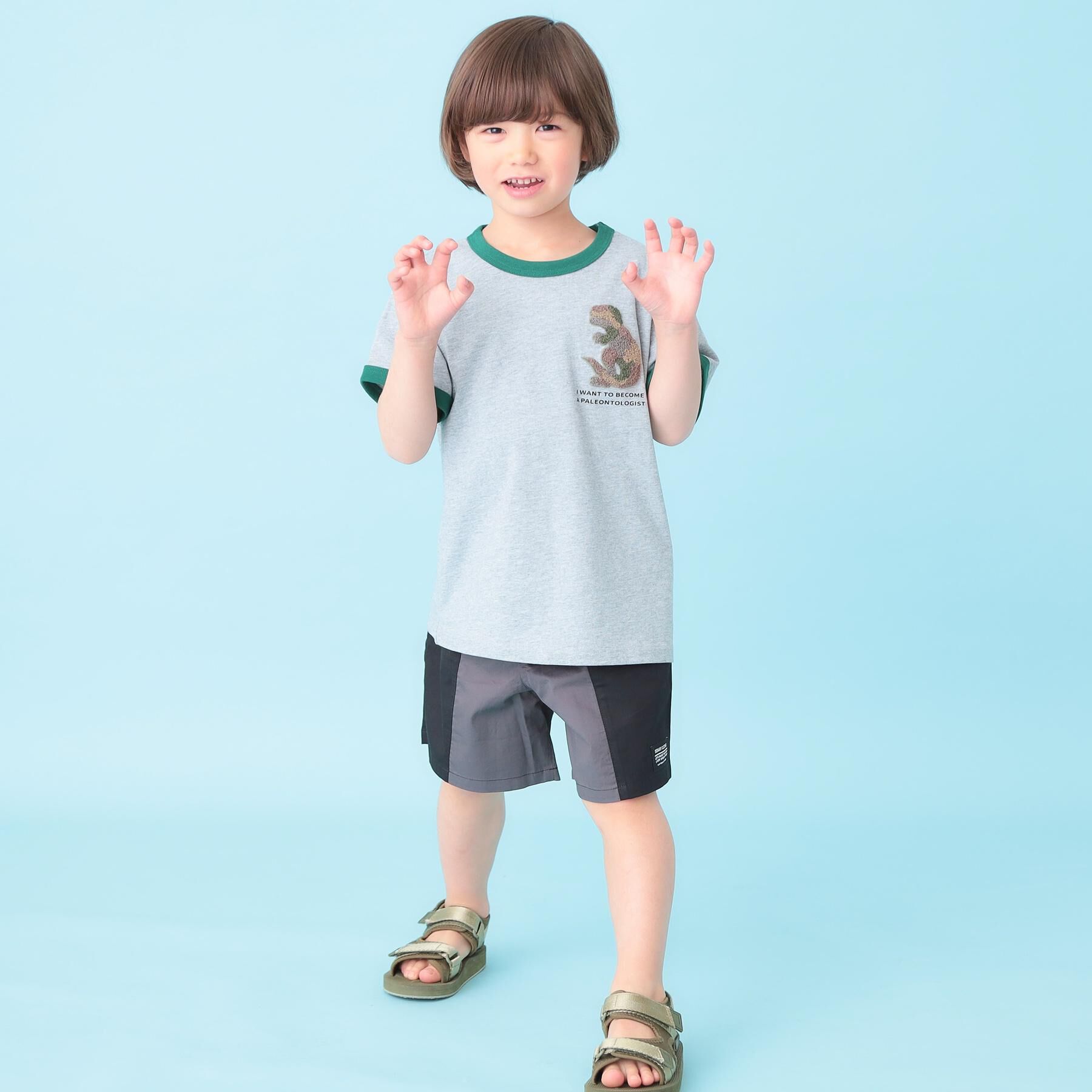 SHOO･LA･RUE「【100-150cm】バイカラーショートパンツ」|キュロット|