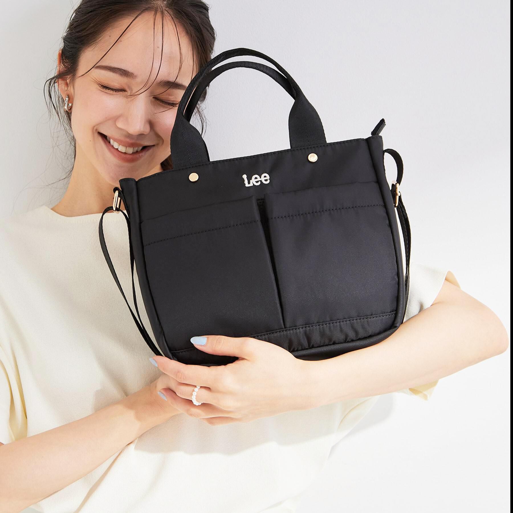 SHOO･LA･RUE「【Lee別注／撥水】フロント立体ポケットトートバッグ【2WAY】」|トートバッグ|ブラック(019)