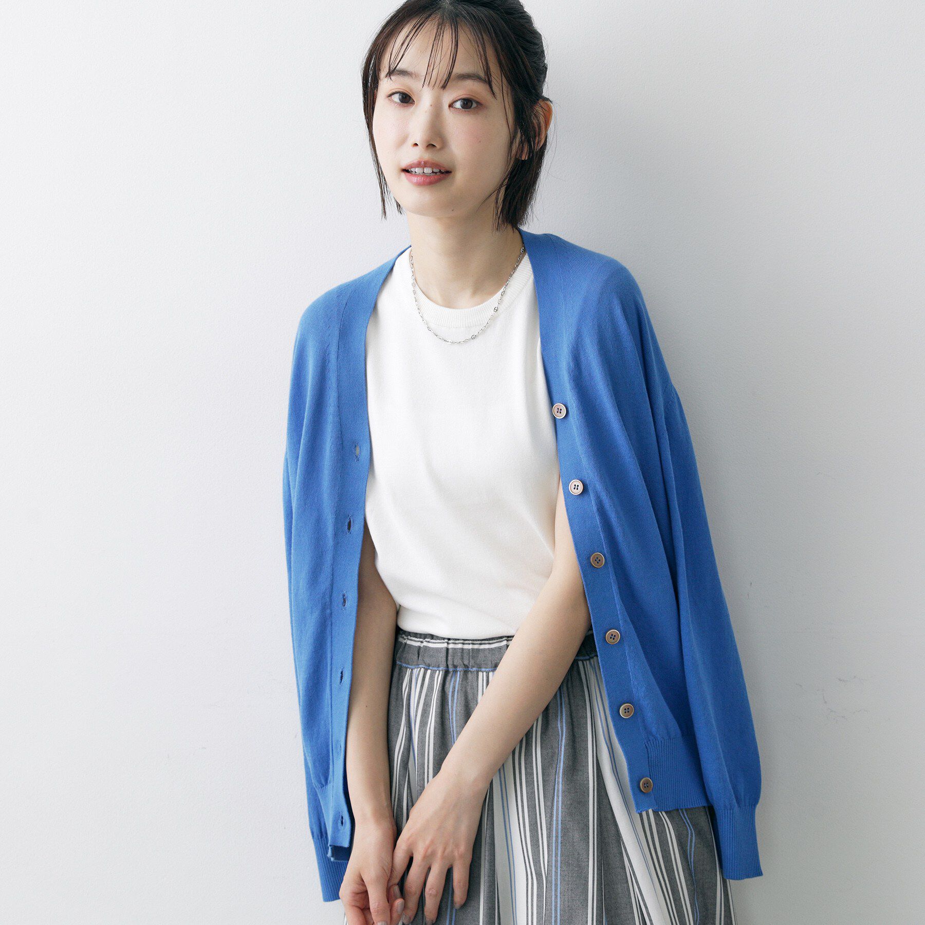 Dessin「【マシンウォッシャブル】ドライタッチVネックニットカーディガン」|カーディガン|