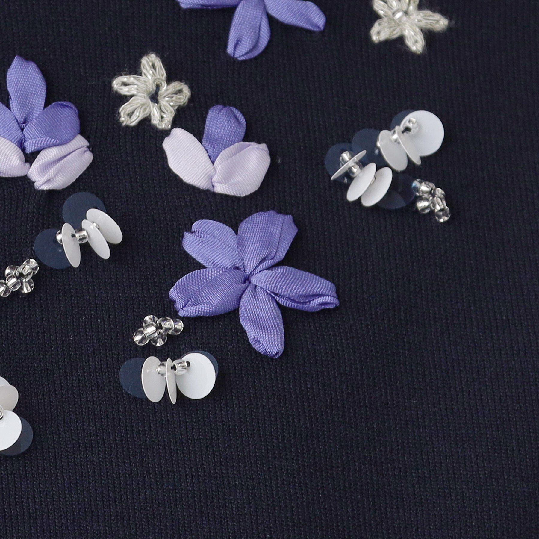 SunaUna「【SS～Lサイズ展開／スパンコール・ビジュー・刺繍】クラフトカーディガン」|カーディガン|
