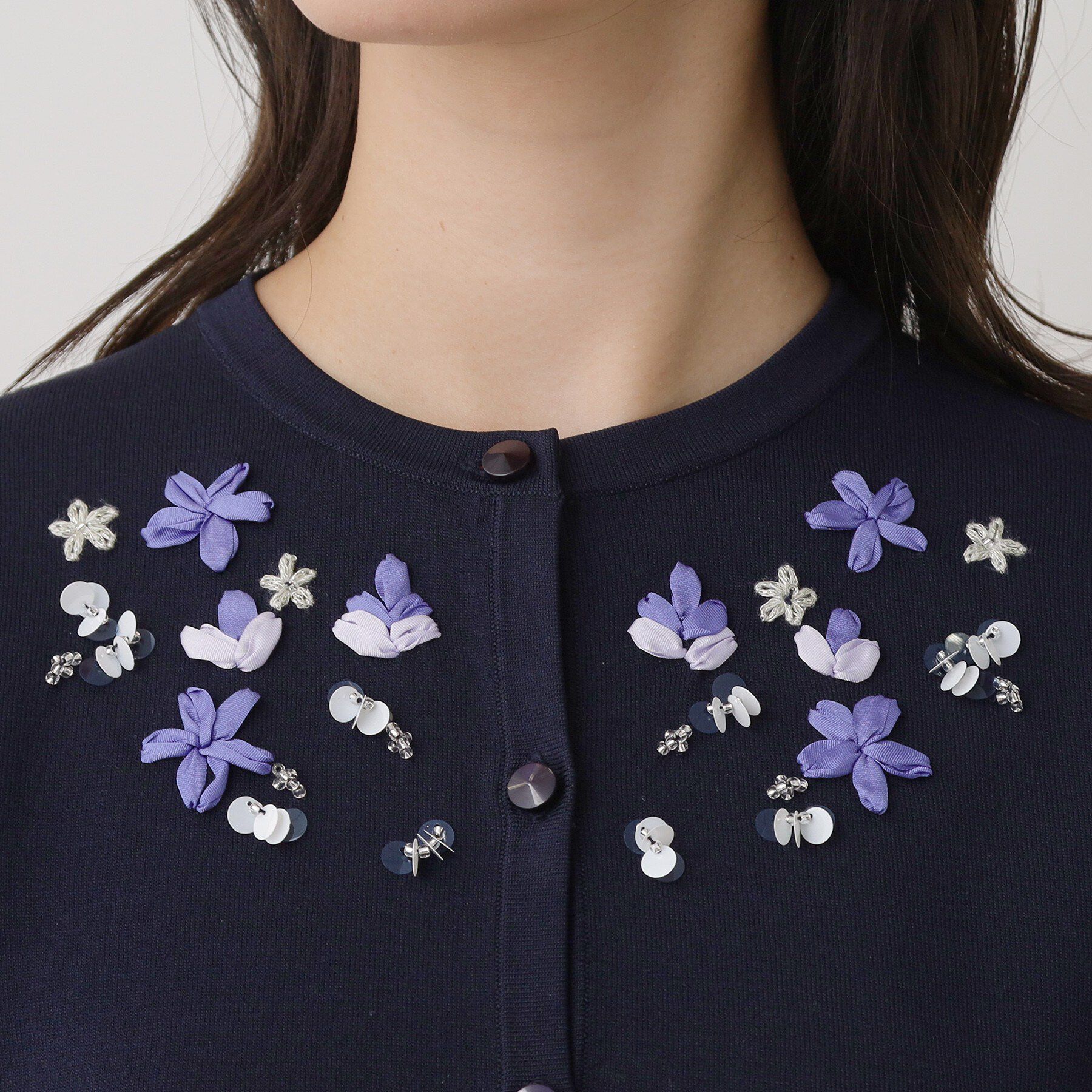 SunaUna「【SS～Lサイズ展開／スパンコール・ビジュー・刺繍】クラフトカーディガン」|カーディガン|