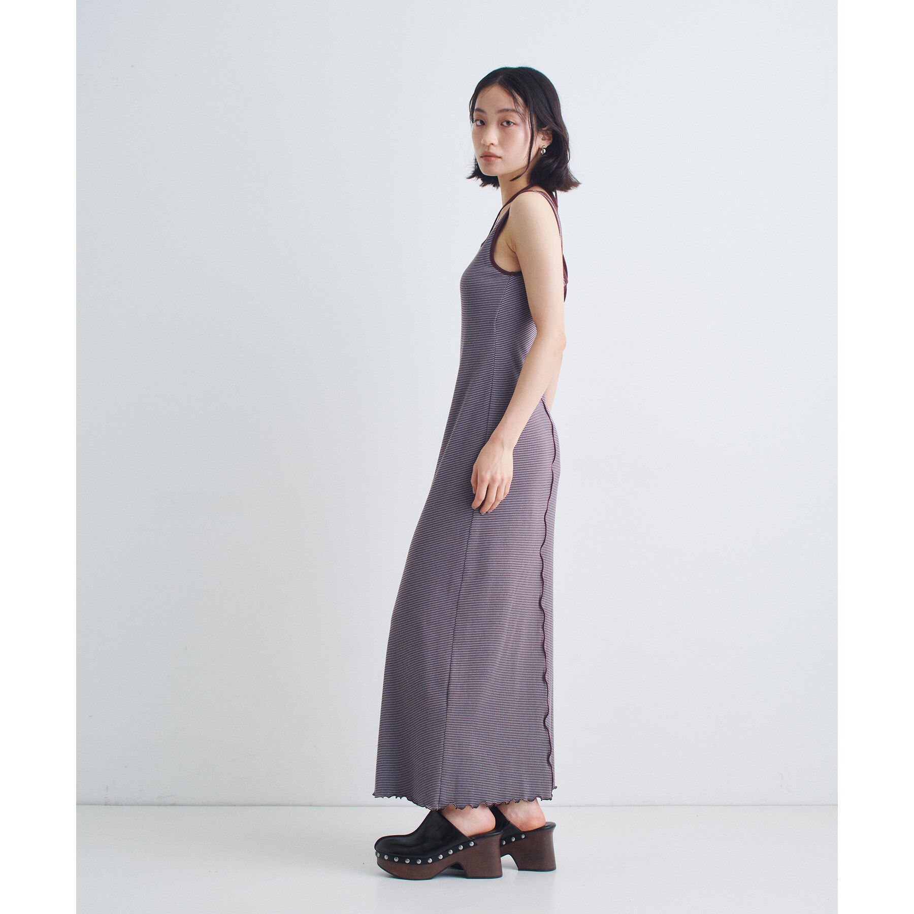 CODE A「【Cup-in】chic border jersey dress」|ワンピース|