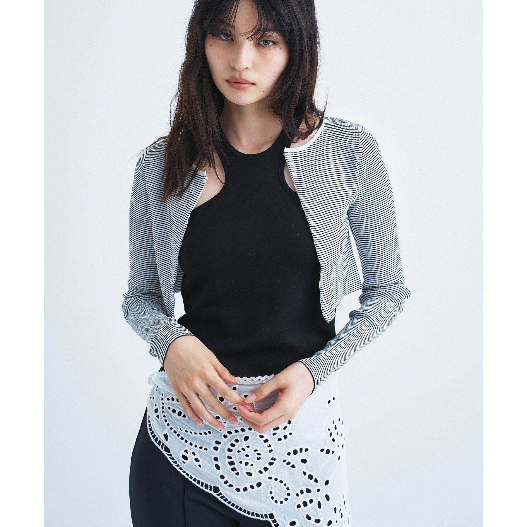 CODE A「【Re】stretch hook cardigan」|カーディガン|