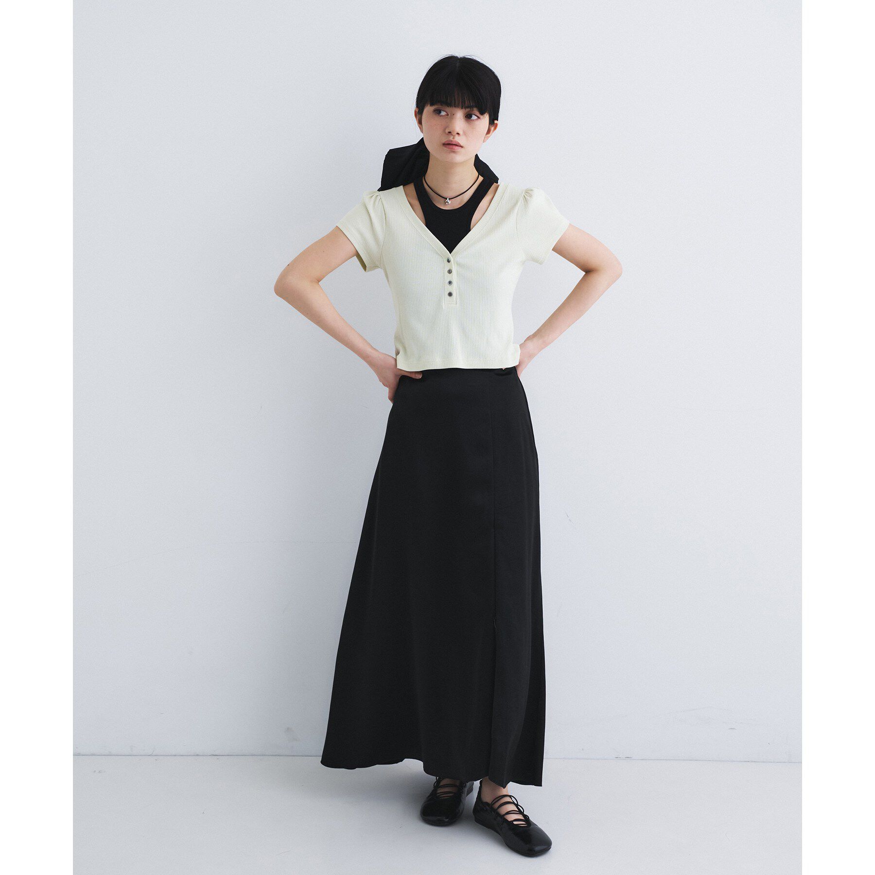 CODE A「M everyday rib button tee」|Tシャツ・カットソー|