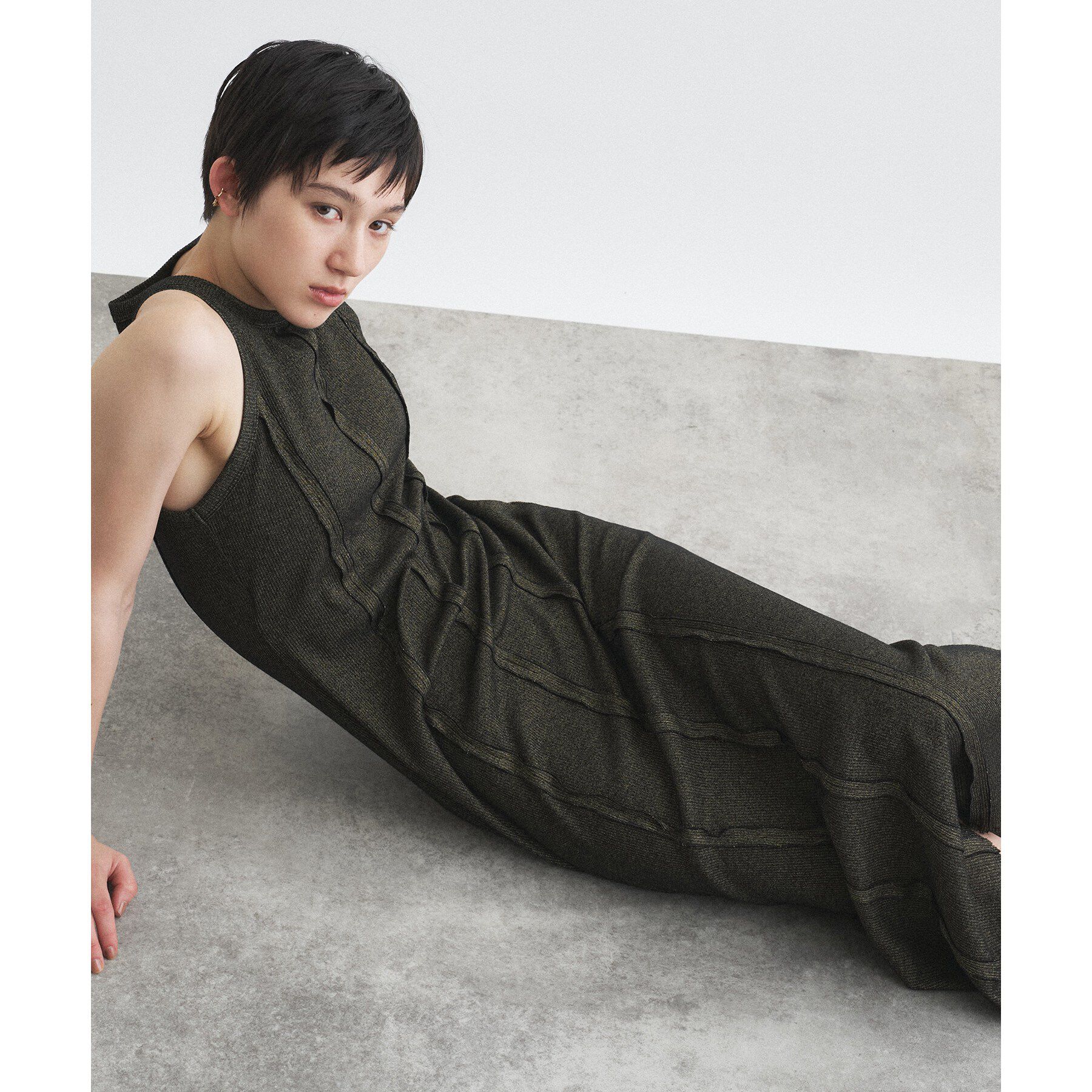 CODE A「【Cup-in】Jersey dress」|ワンピース|ブラック(019)