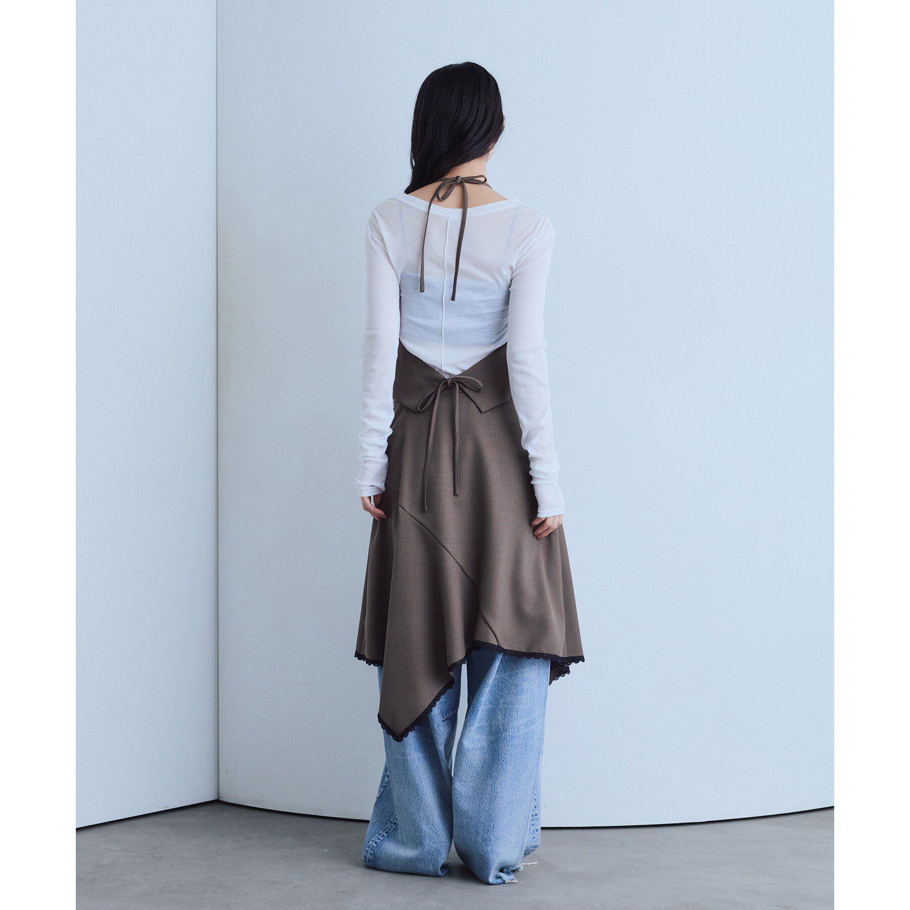 CODE A「asymmetric lace hem skirt」|スカート|