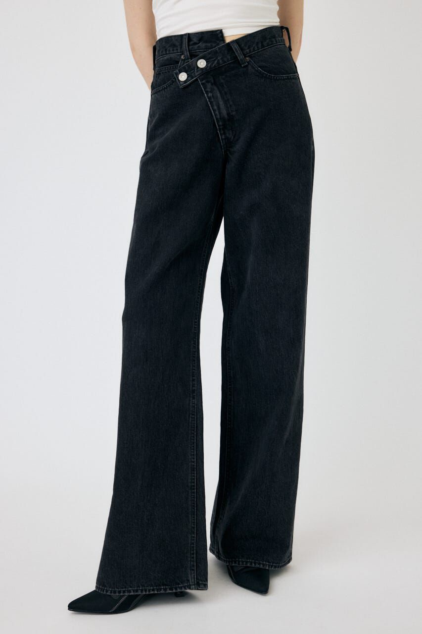 MOUSSY「CROSS WAIST WIDE STRAIGHT」|デニム|