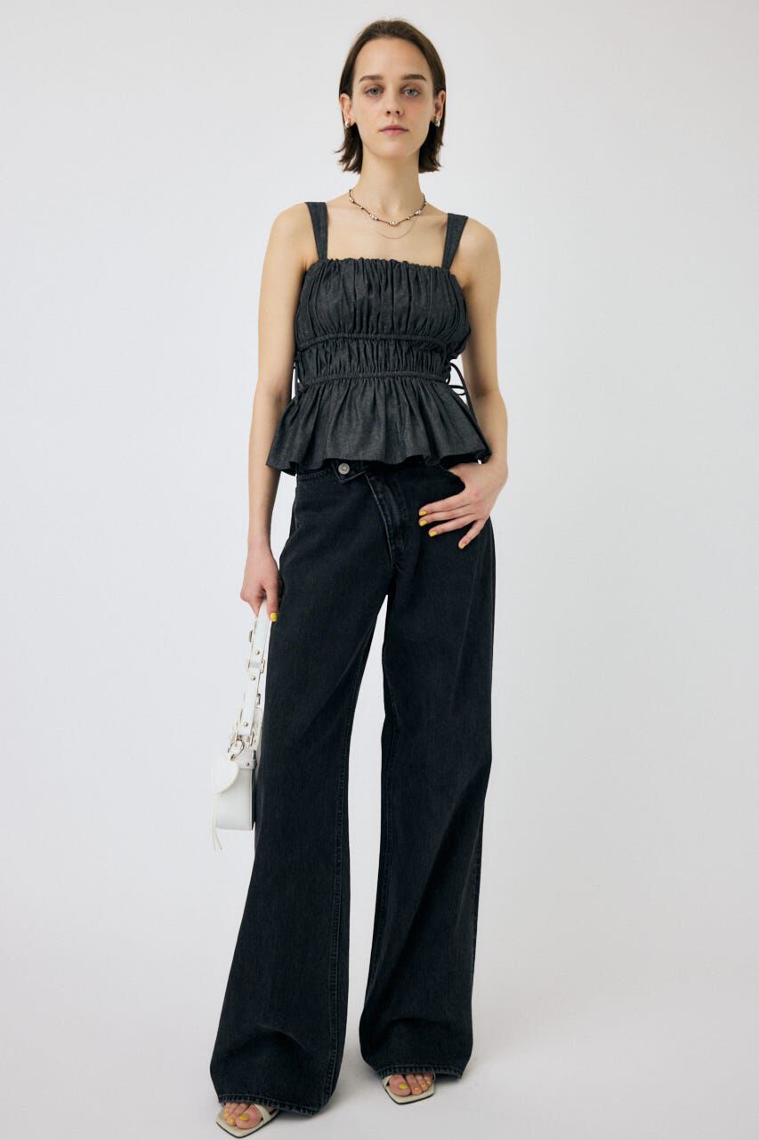 MOUSSY「CROSS WAIST WIDE STRAIGHT」|デニム|