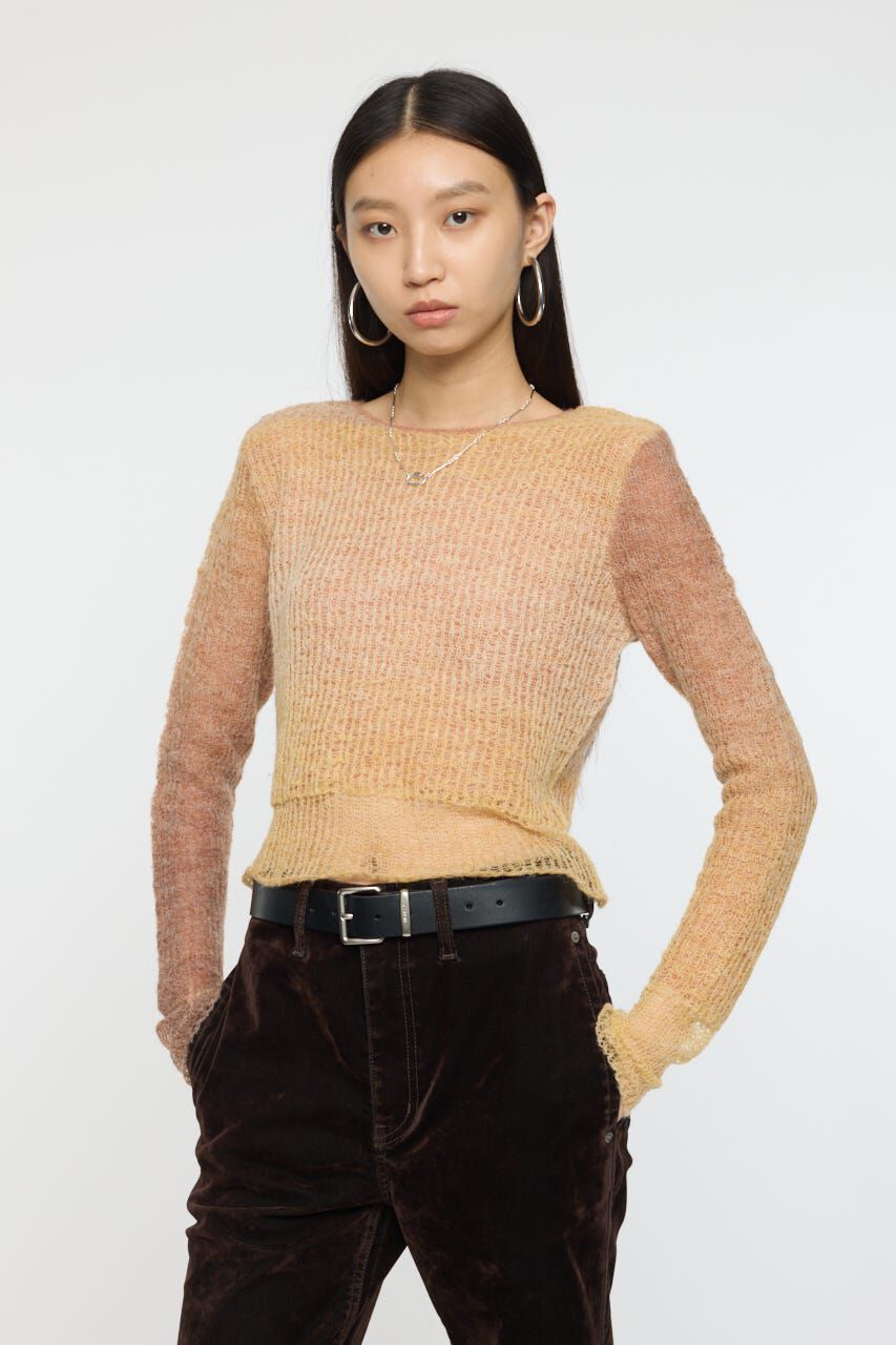 MOUSSY「GRADATION CROPPED KNIT トップス」|ニット・セーター|