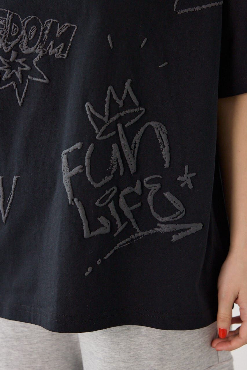 RODEO CROWNS「クレヨンタッチ同色発泡プリントTシャツ」|Tシャツ・カットソー|