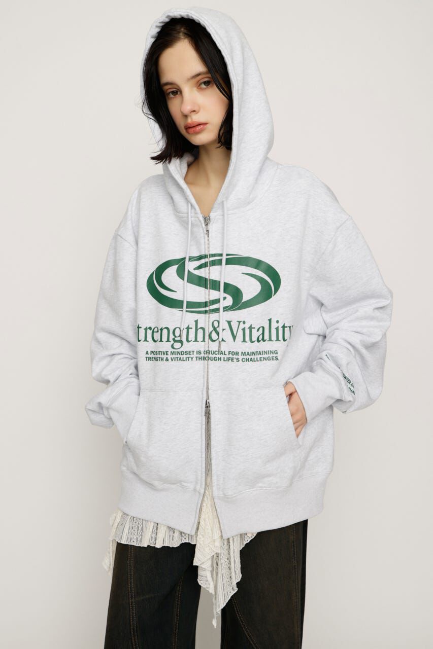 SLY「PRINT OVER HOODIE」|パーカー|M/WHT7