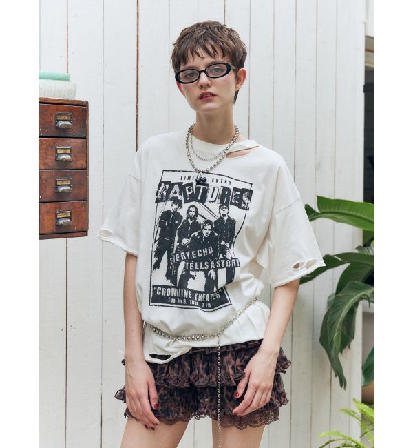jouetie「グランジダメージTシャツ」|Tシャツ・カットソー|オフホワイト