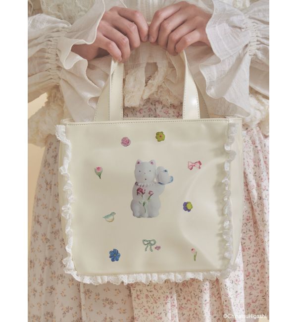 merry jenny「New Wave Sugar cat square bag」|トートバッグ|アイボリー