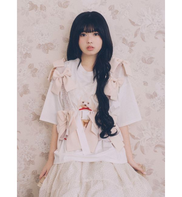 merry jenny「ribbon dog collage tee」|Tシャツ・カットソー|