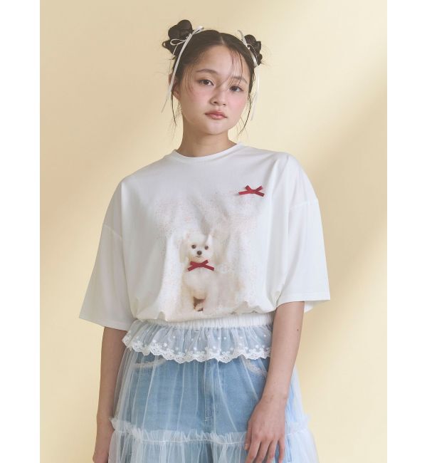merry jenny「ribbon dog collage tee」|Tシャツ・カットソー|