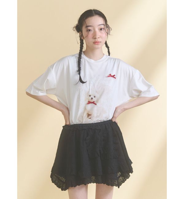 merry jenny「ribbon dog collage tee」|Tシャツ・カットソー|