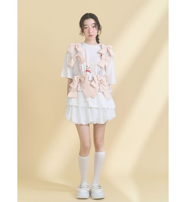 merry jenny「ribbon dog collage tee」|Tシャツ・カットソー|
