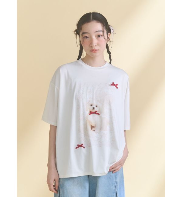 merry jenny「ribbon dog collage tee」|Tシャツ・カットソー|