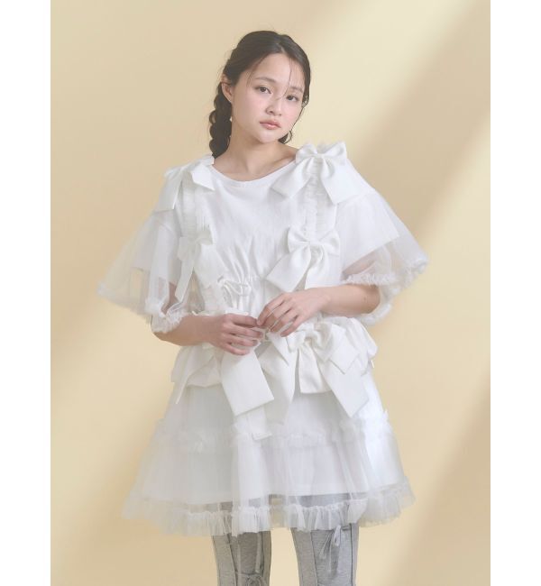 merry jenny「Tulle ribbon harness」|サスペンダー|オフホワイト