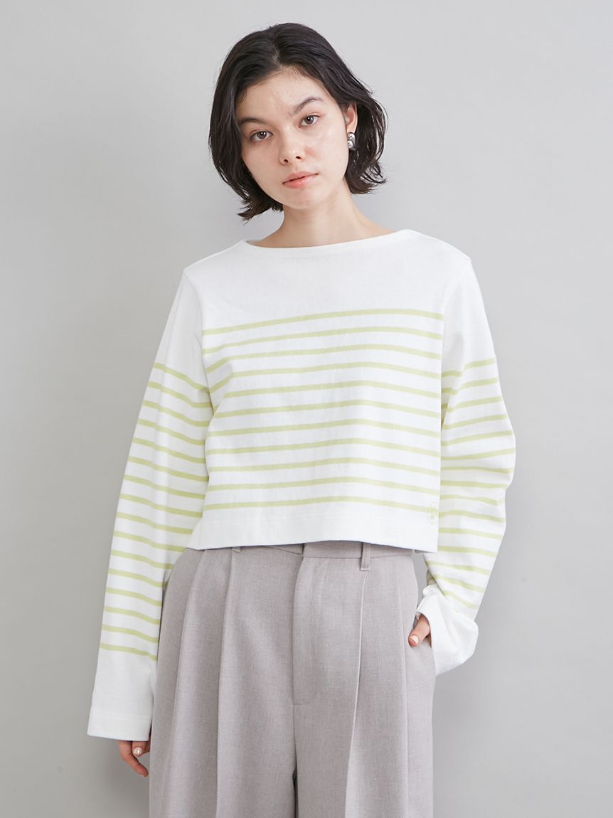 Mila Owen「ボートネック短丈パネルボーダー」|Tシャツ・カットソー|