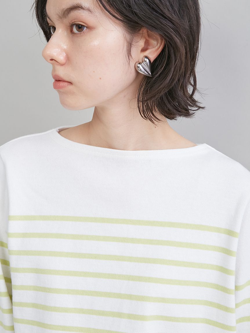 Mila Owen「ボートネック短丈パネルボーダー」|Tシャツ・カットソー|