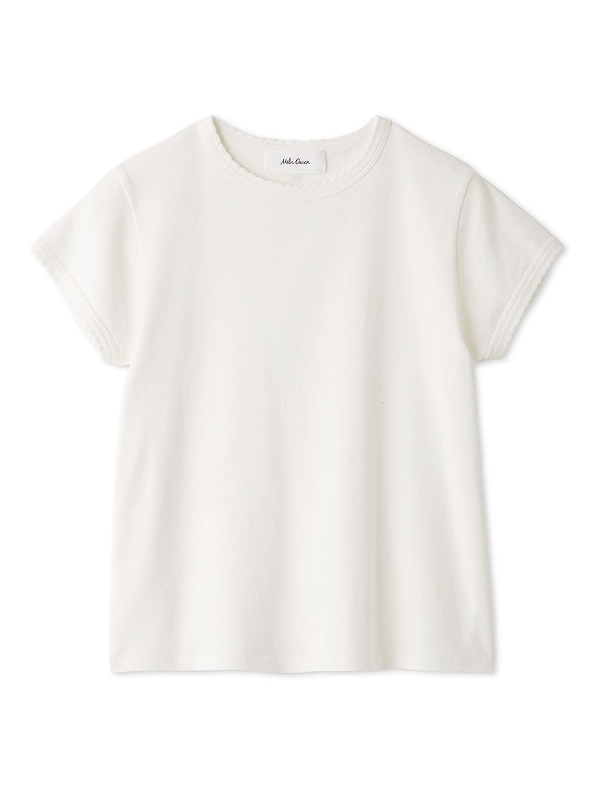Mila Owen「【接触冷感】スカラップデザインコンパクトＴシャツ」|Tシャツ・カットソー|WHT