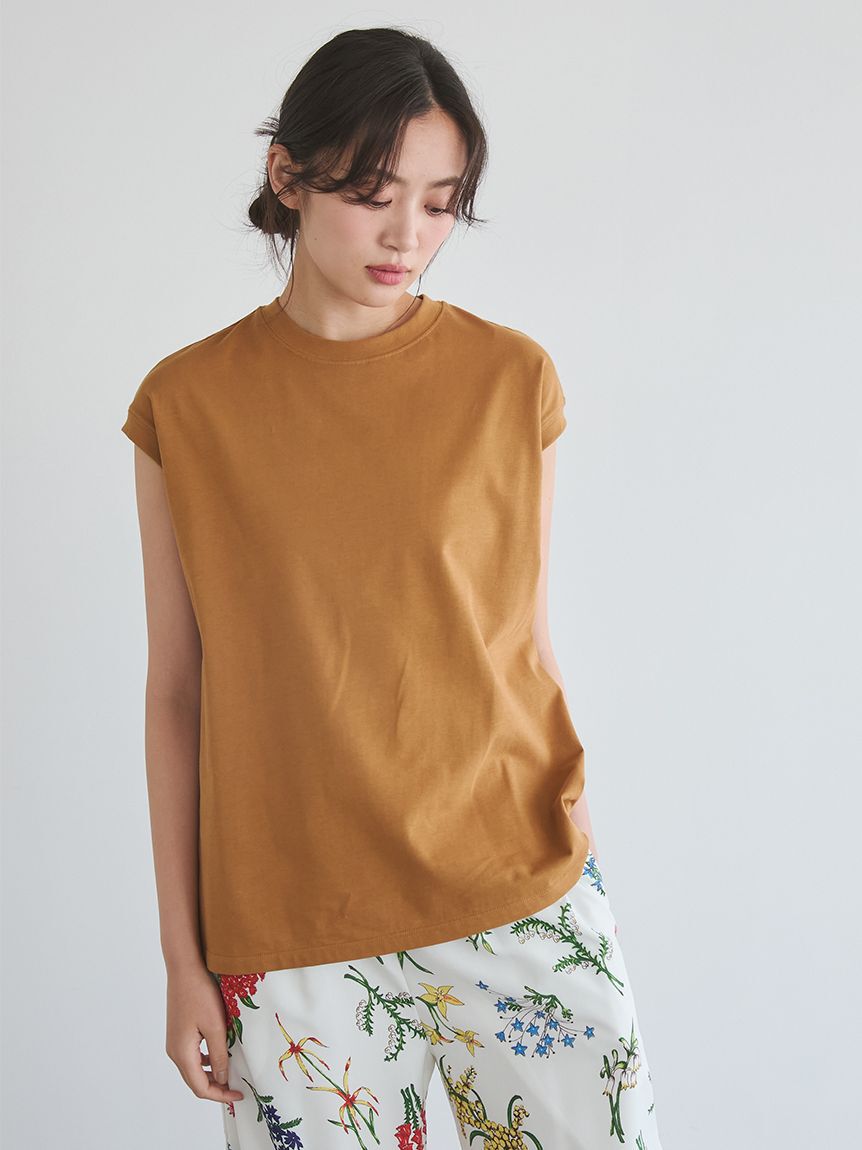 Mila Owen「【接触冷感】ハイラインフレンチスリーブカットＴＯＰＳ」|Tシャツ・カットソー|