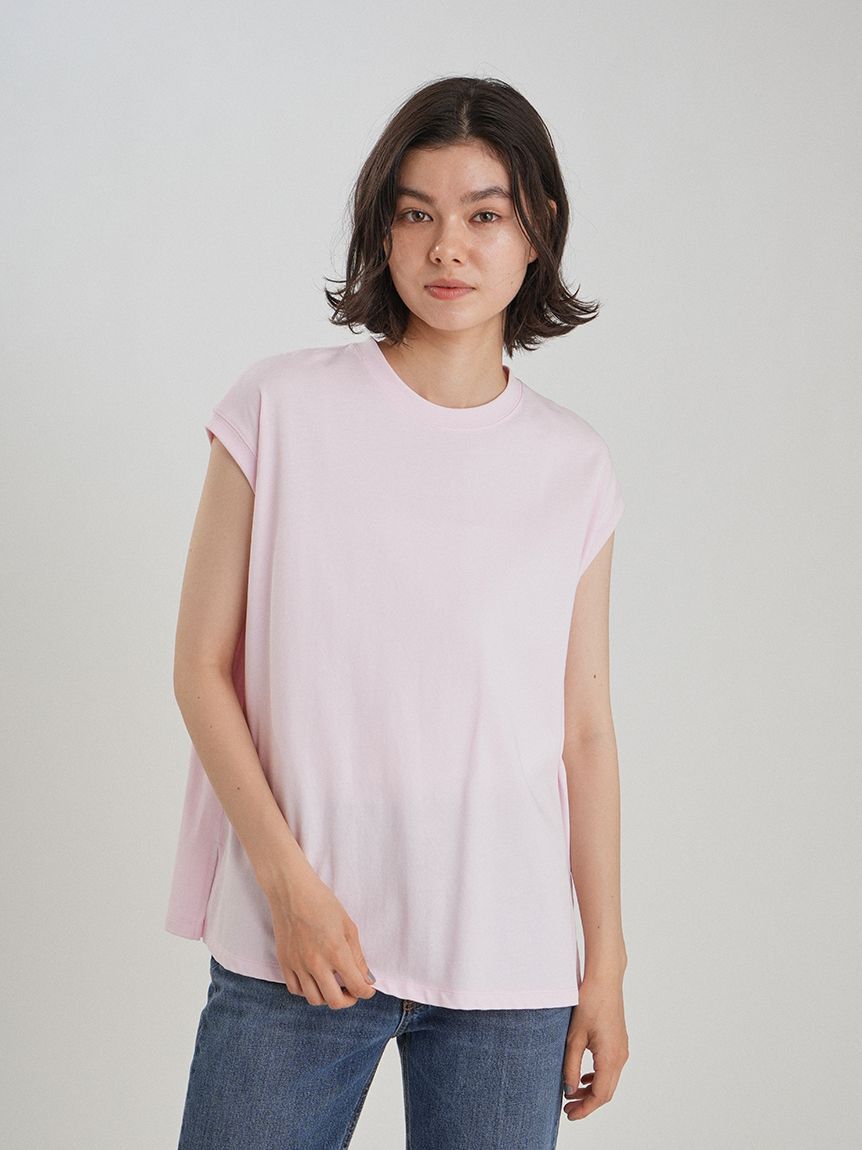 Mila Owen「【接触冷感】ハイラインフレンチスリーブカットＴＯＰＳ」|Tシャツ・カットソー|